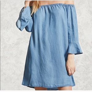 Off shoulder bluejean dress